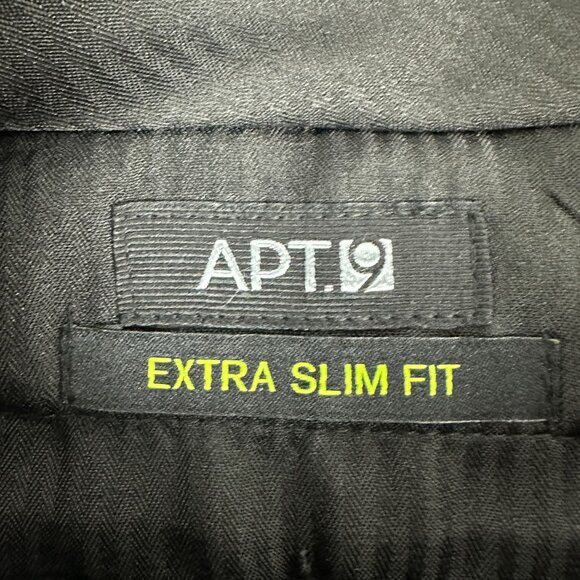 APT. 9 Mens Extra Slim Fit Dress Pants 33x32 Black 98% Polyester 2% Spandex - Picture 3 of 6
